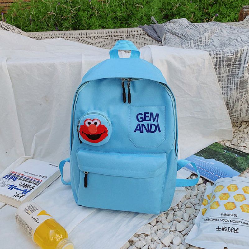 Nový Vintage Sense Sesame Street Batoh Kreslená Taška Přes Rameno Ins Girl Heart Student Bag