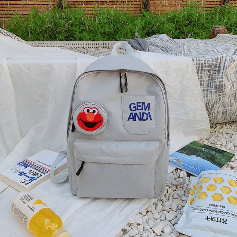 Nový Vintage Sense Sesame Street Batoh Kreslená Taška Přes Rameno Ins Girl Heart Student Bag