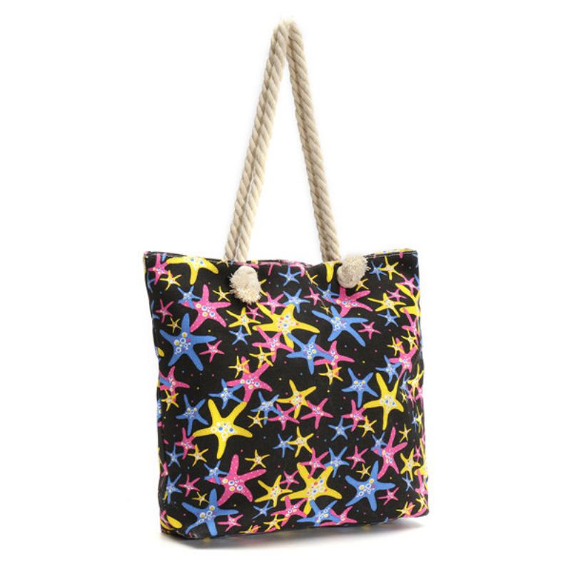 Opakovaně Použitelná Plátěná Taška Přes Rameno Starfish Travel Shopping Tote Kabelka