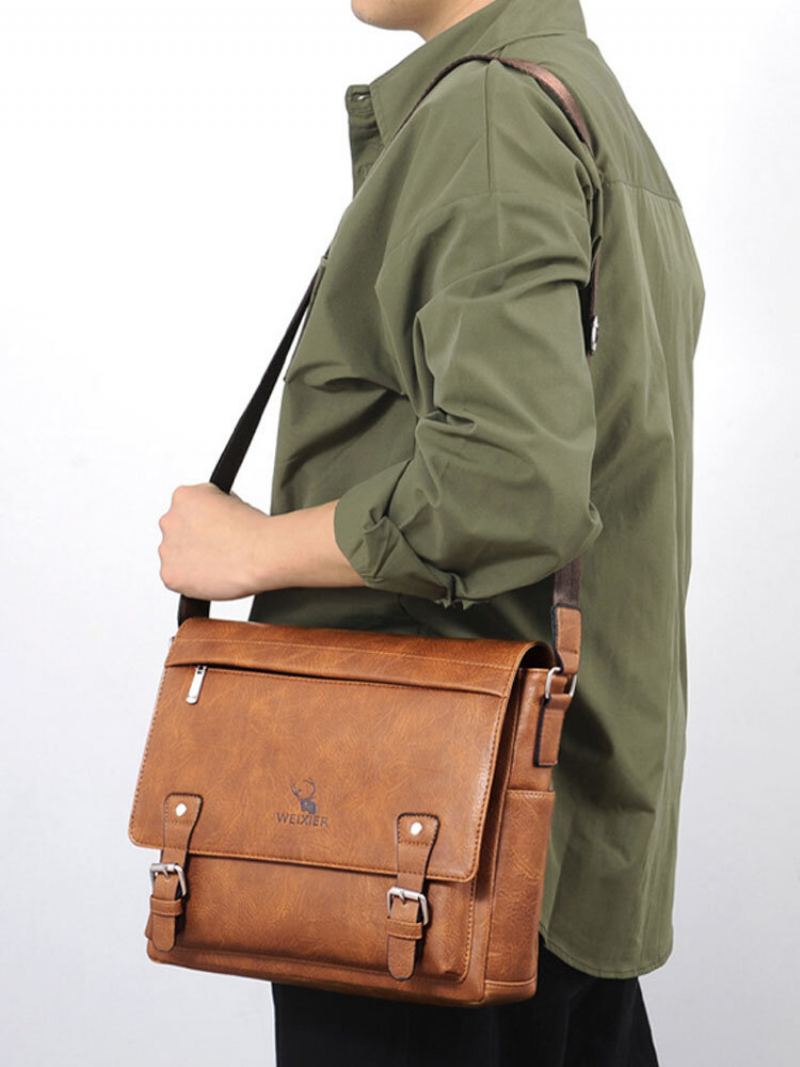 Pánská Kabelka Menico Z Umělé Kůže Vintage Casual Crossbody Na Jedno Rameno