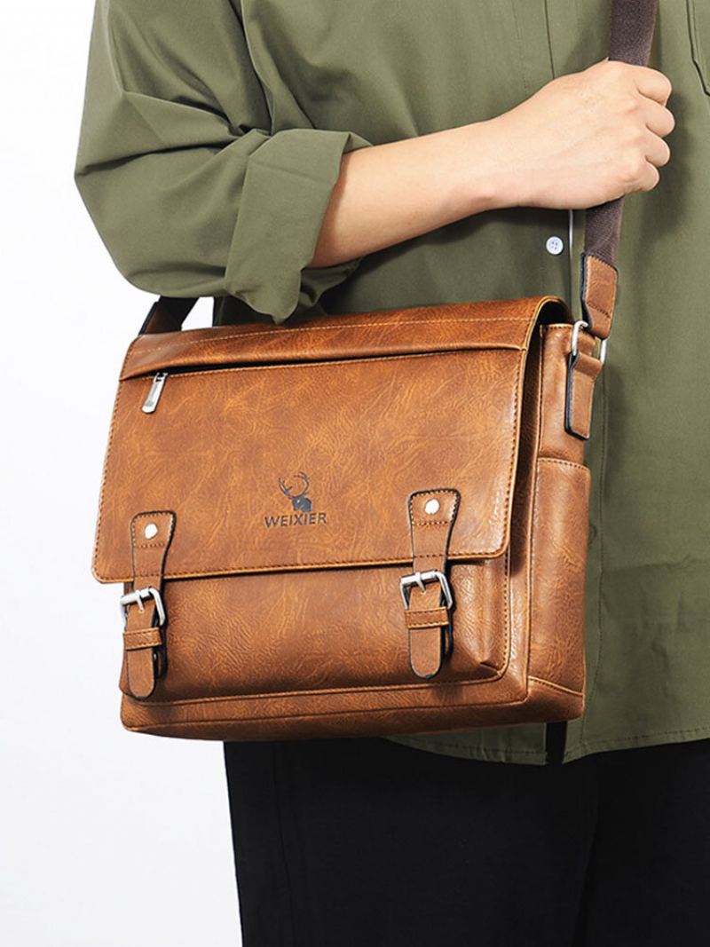 Pánská Kabelka Menico Z Umělé Kůže Vintage Casual Crossbody Na Jedno Rameno