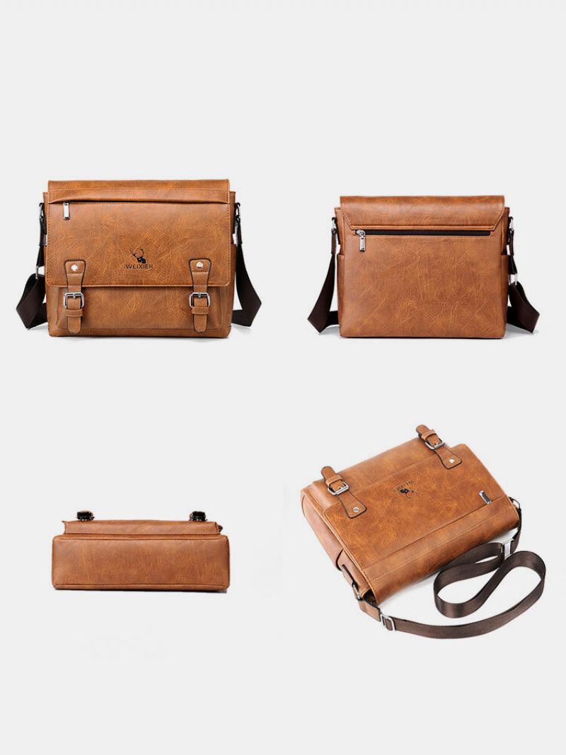 Pánská Kabelka Menico Z Umělé Kůže Vintage Casual Crossbody Na Jedno Rameno