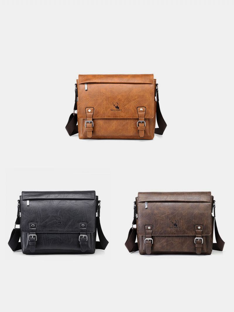 Pánská Kabelka Menico Z Umělé Kůže Vintage Casual Crossbody Na Jedno Rameno