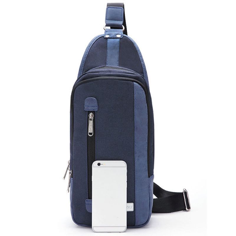 Pánská Ležérní Hrudní Taška Hindden Headphone Jack Cestovní Voděodolná Crossbody