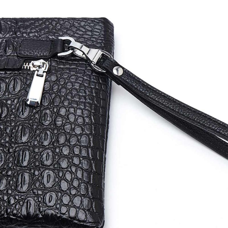 Pánská Obchodní Taška Clutch Leather Wallet S Krokodýlím Vzorem