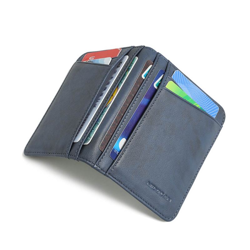 Pánská Peněženka Z Pravé Hovězí Kůže Extra Kapacita Bifold Peněženky Slim Top Flip Spona Na Peníze Dárky Pro Muže