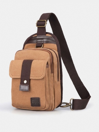 Pánská Plátěná Outdoorová Ležérní Velkokapacitní Crossbody Taška Náprsní