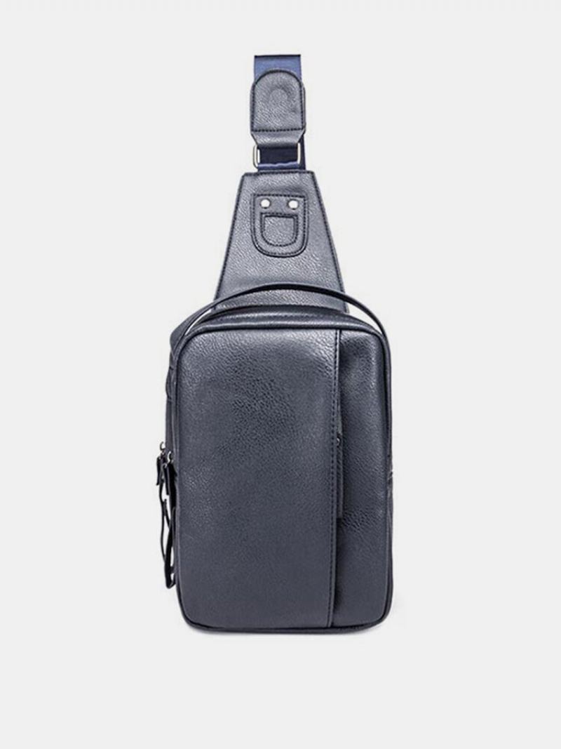 Pánská Retro Pu Ležérní Taška Na Zip Malá Černá Hnědá Modrá Crossbody Přes Rameno