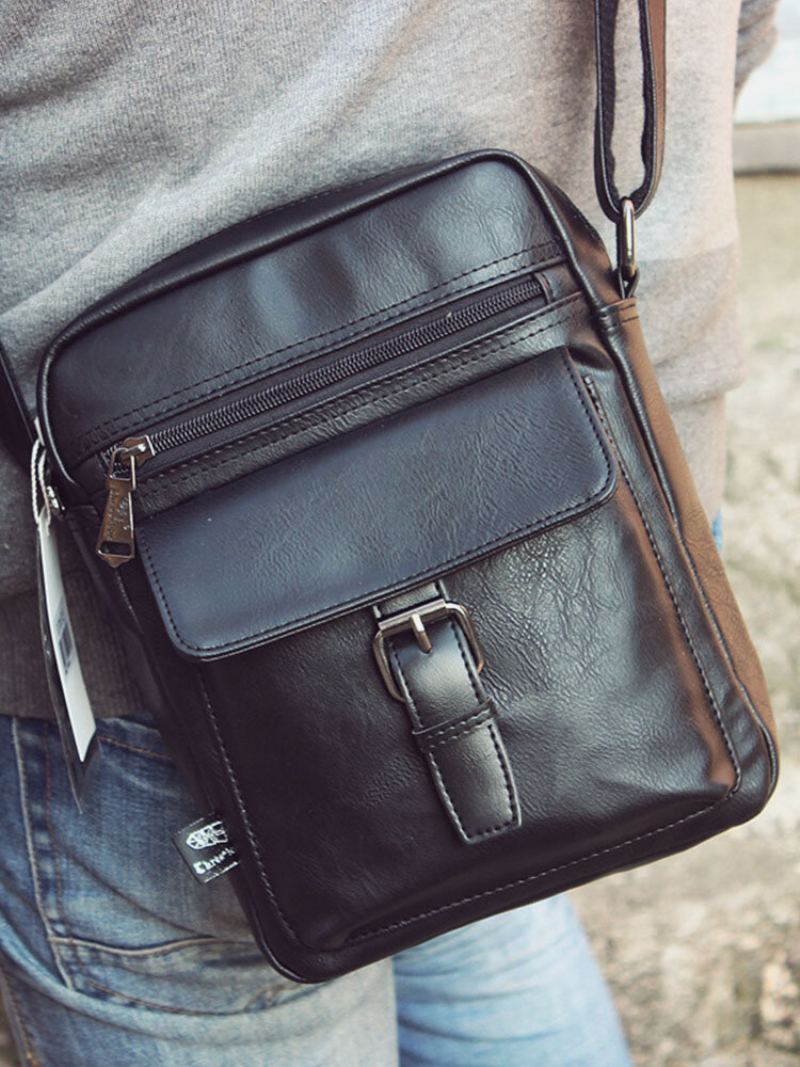 Pánská Vintage Multifunkční Voděodolná Crossbody Taška Přes Rameno Z Umělé Kůže