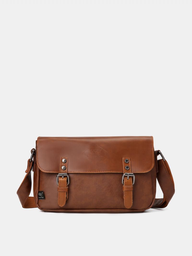 Pánská Vintage Voděodolná Crossbody Kabelka Z Umělé Kůže Přes Rameno