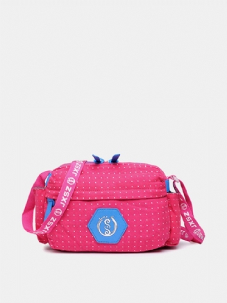 Plátěná Casual Sports Travel Lehká Taška Přes Rameno Wave Point Crossbody Kabelky