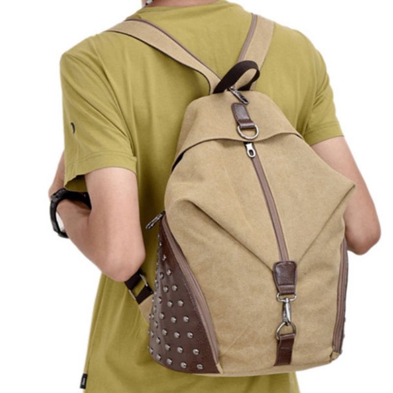 Plátěný 12palcový Batoh Casual Travel Book Bag Pro Muže Ženy