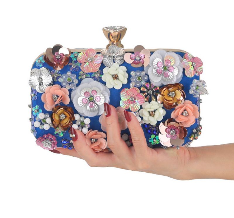 Přeshraniční Taška Na Večeři Ručně Vyrobená S Květinami Banket Lady Clutch Večerní Vyšívaná Z Korálků