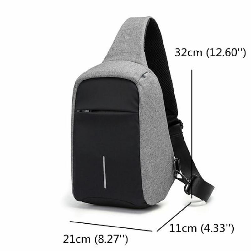 Proti Vloupání Voděodolná Oxford Hrudní Taška Multi Pocket Crossbody Pro Muže