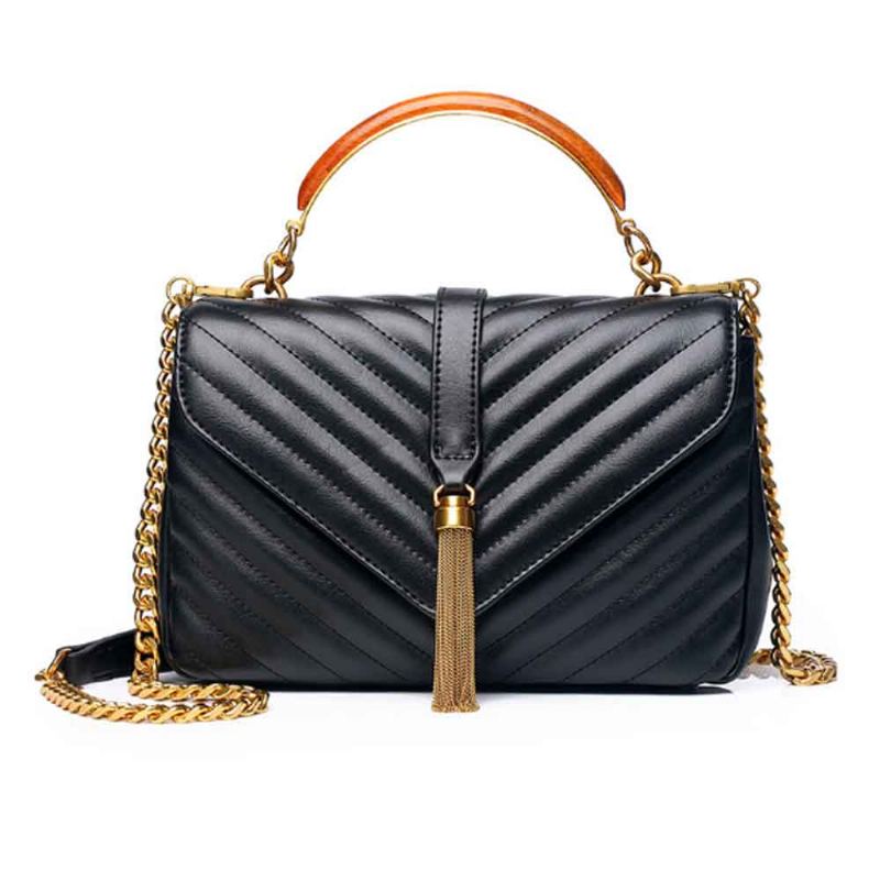 První Vrstva Kabelky Z Hovězí Kůže Fashion Tassel V Ringer Bag Pro Ženy S Retro Půlkruhovou Rukojetí