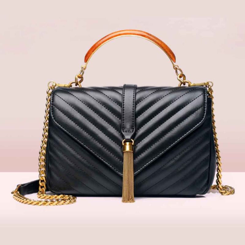 První Vrstva Kabelky Z Hovězí Kůže Fashion Tassel V Ringer Bag Pro Ženy S Retro Půlkruhovou Rukojetí