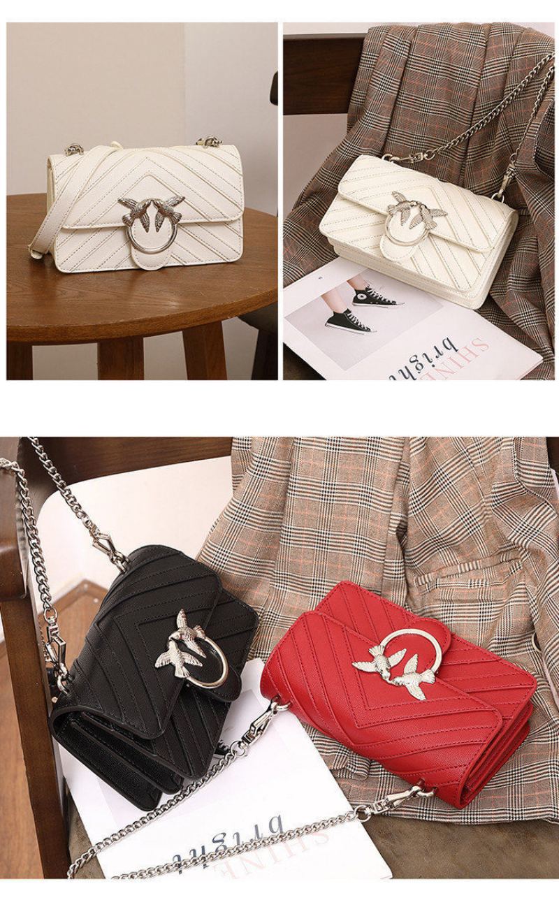 Řetězec Dámské Kožené Kabelky Messenger Cross Body Crossbody Kabelka Přes Rameno