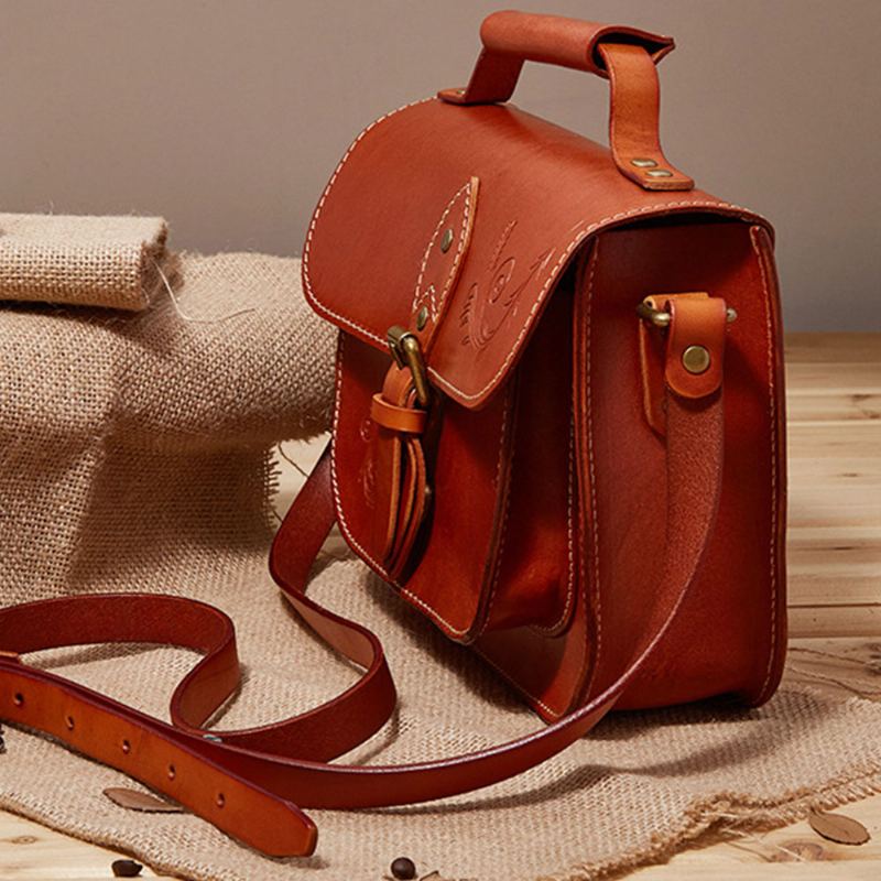 Retro Dámská Kabelka Přes Rameno Z Hovězí Kůže S Popruhem Vintage Messenger 2023