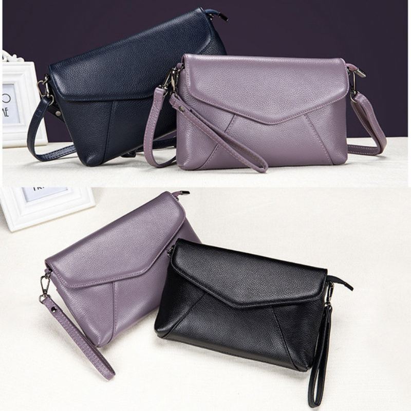 Retro Kabelky Přes Rameno Z Pravé Kůže Pure Color Dámské Crossbody