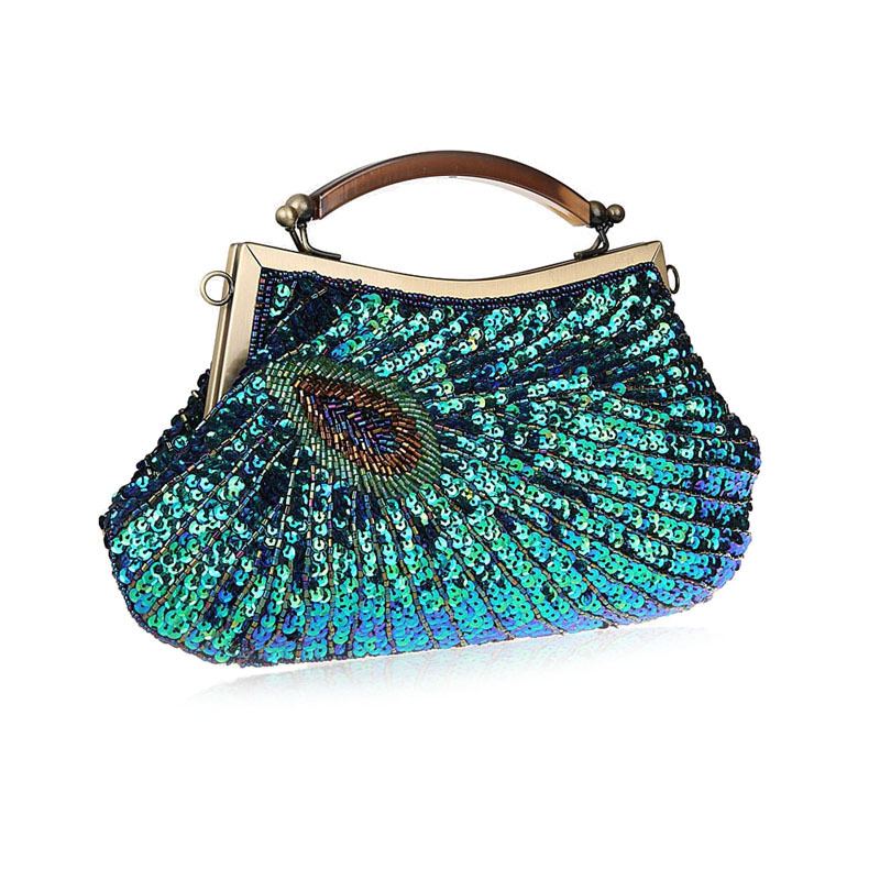 Retro Peacock Beaded Bag Oblíbená Banketní Taška Dinner Bag Cheongsam Bag Pro Dívky