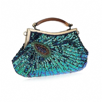 Retro Peacock Beaded Bag Oblíbená Banketní Taška Dinner Bag Cheongsam Bag Pro Dívky