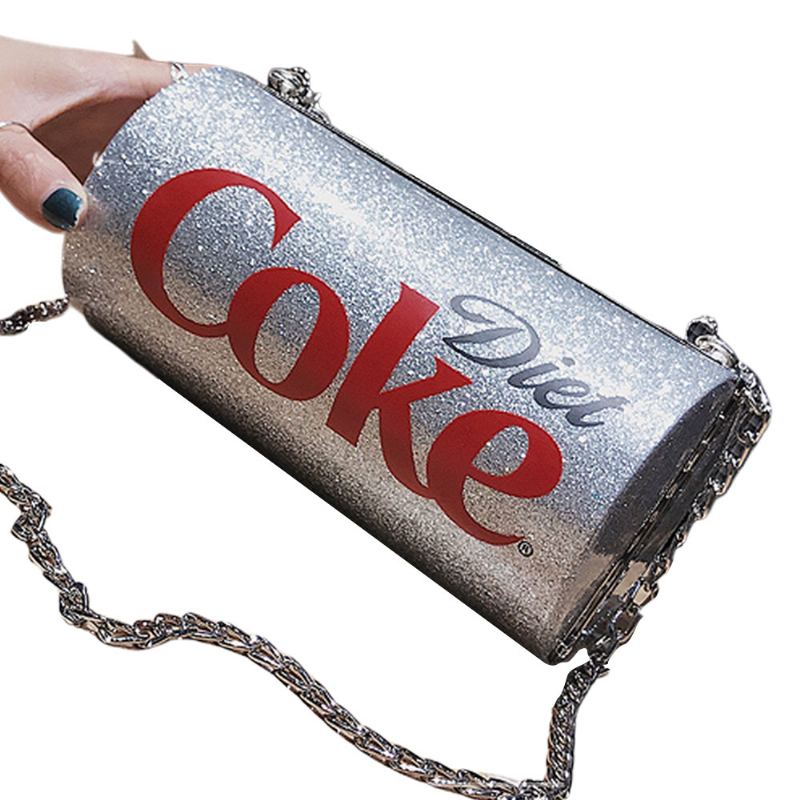 Roztomilá Kreativní Taška Přes Rameno Coca-cola Sprite Can Lady Pevná Pu Písmena Dekorace Malá Tělo Pro Ženy