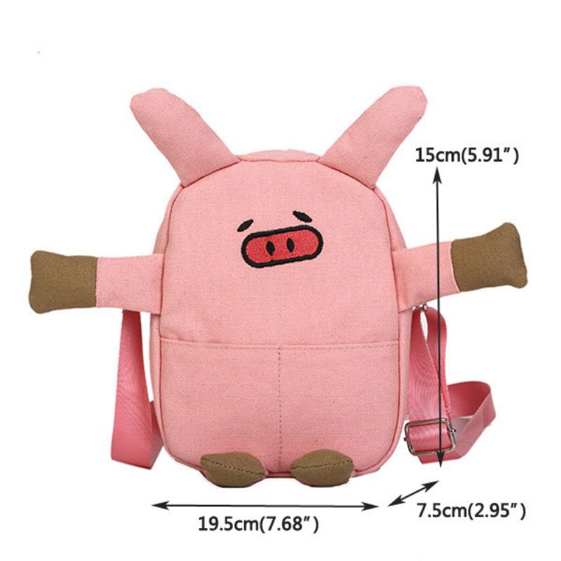 Roztomilé Prase Cartoon Shape Plátěná Taška Crossbody Kabelka Pro Ženy Dívky