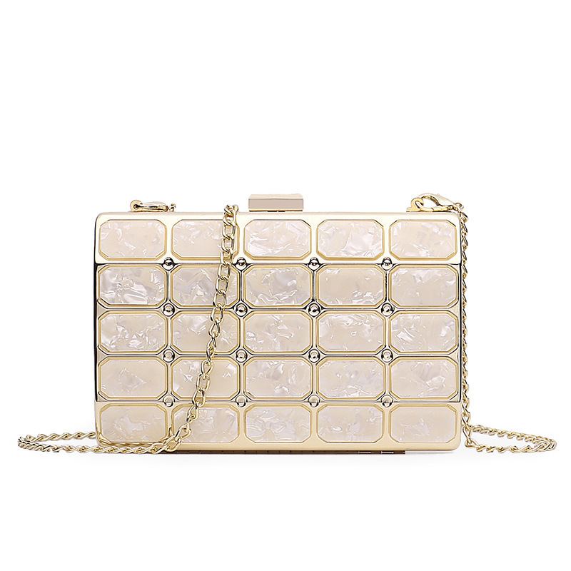 Square Head Chain Small Bag Clutch Korean Banquet Messenger Dinner Bag Pro Dámy