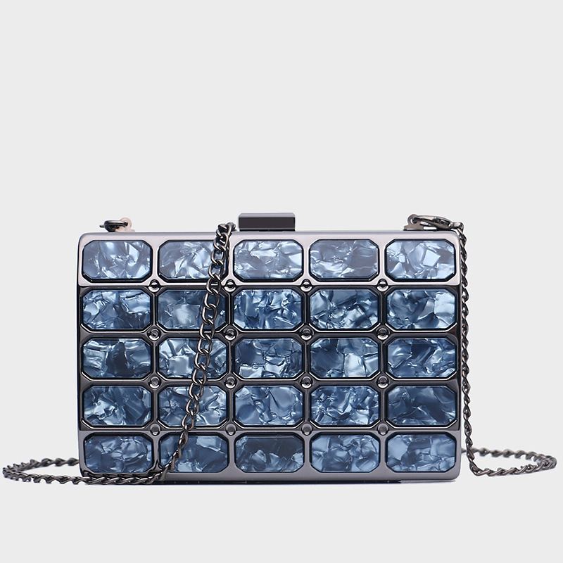 Square Head Chain Small Bag Clutch Korean Banquet Messenger Dinner Bag Pro Dámy