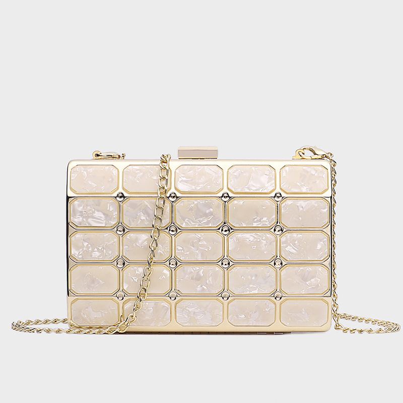 Square Head Chain Small Bag Clutch Korean Banquet Messenger Dinner Bag Pro Dámy