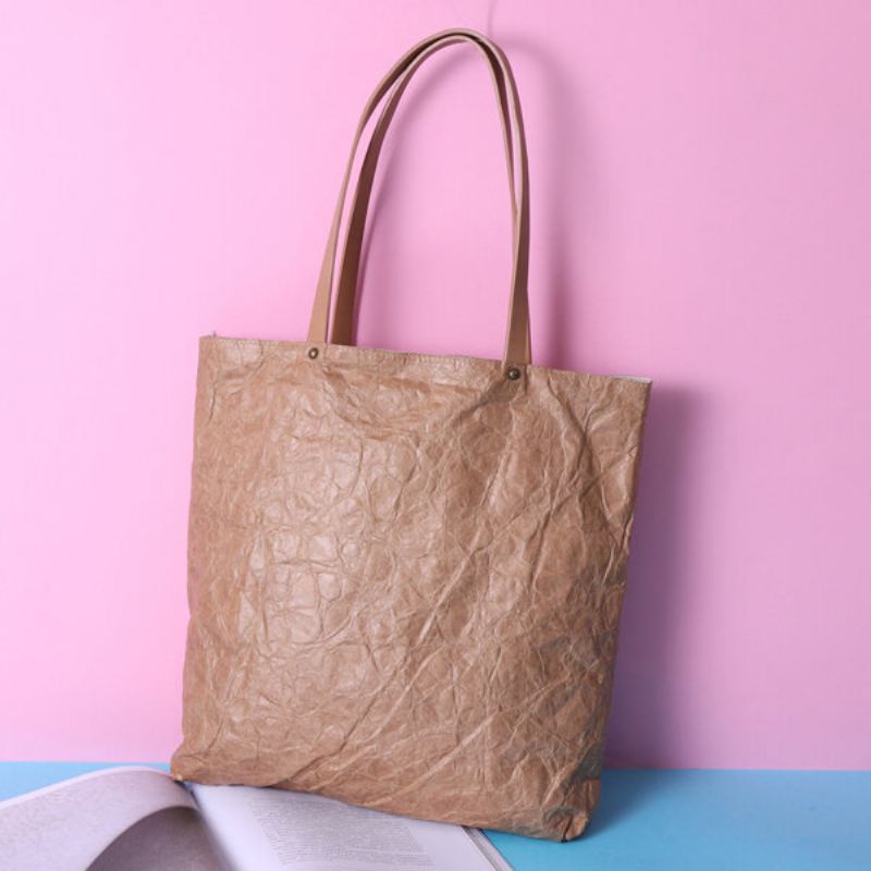 Stylová Kabelka Designer Crumple Kraft Paper Tašky Na Knihy