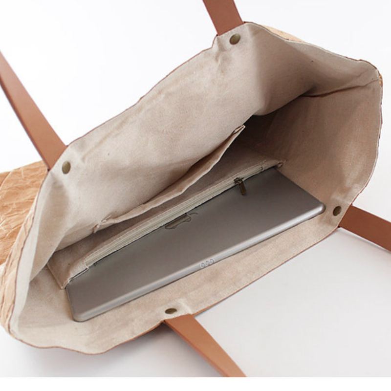 Stylová Kabelka Designer Crumple Kraft Paper Tašky Na Knihy