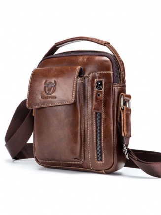 Taška Bullcaptain Z Pravé Kůže Business Messenger Bag Vintage Crossbody Kabelka Pro Muže