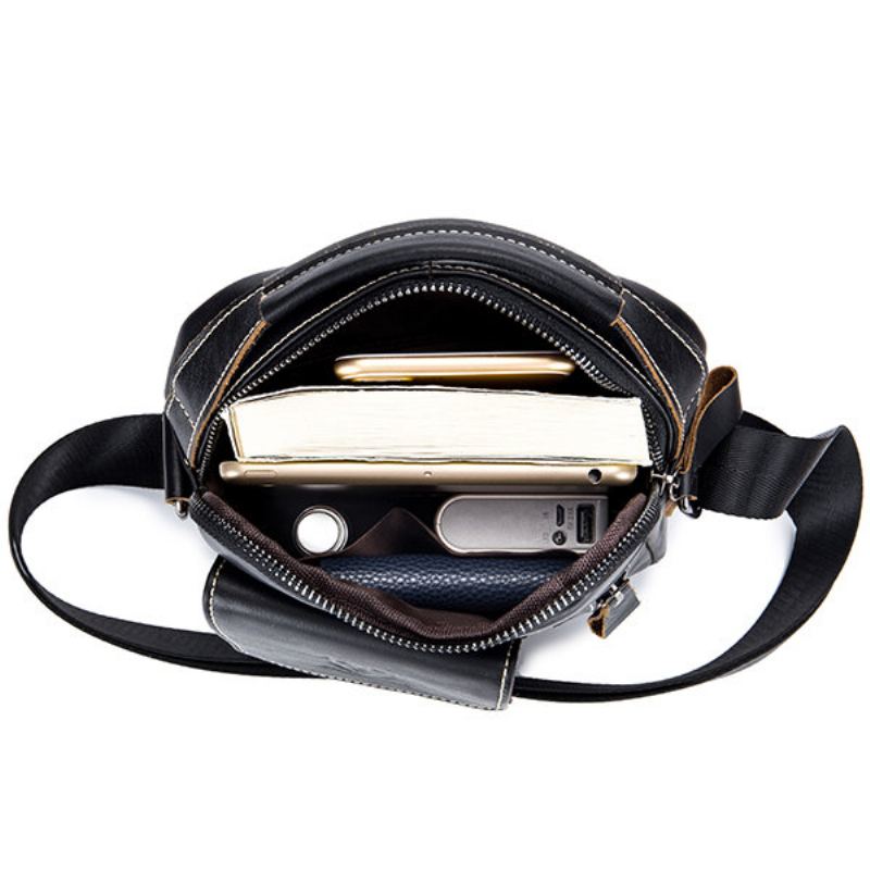 Taška Bullcaptain Z Pravé Kůže Business Messenger Bag Vintage Crossbody Kabelka Pro Muže