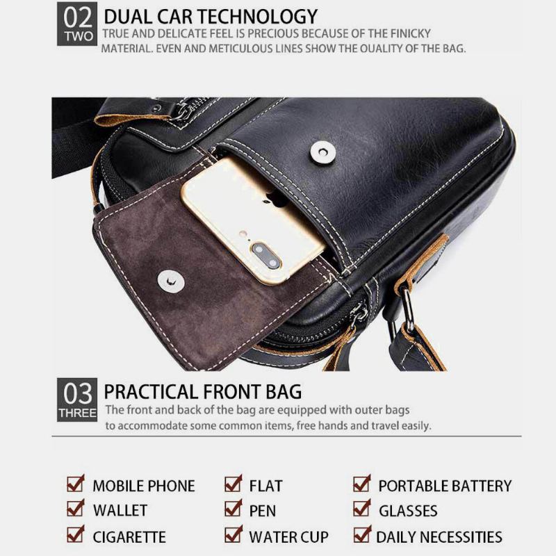 Taška Bullcaptain Z Pravé Kůže Business Messenger Bag Vintage Crossbody Kabelka Pro Muže