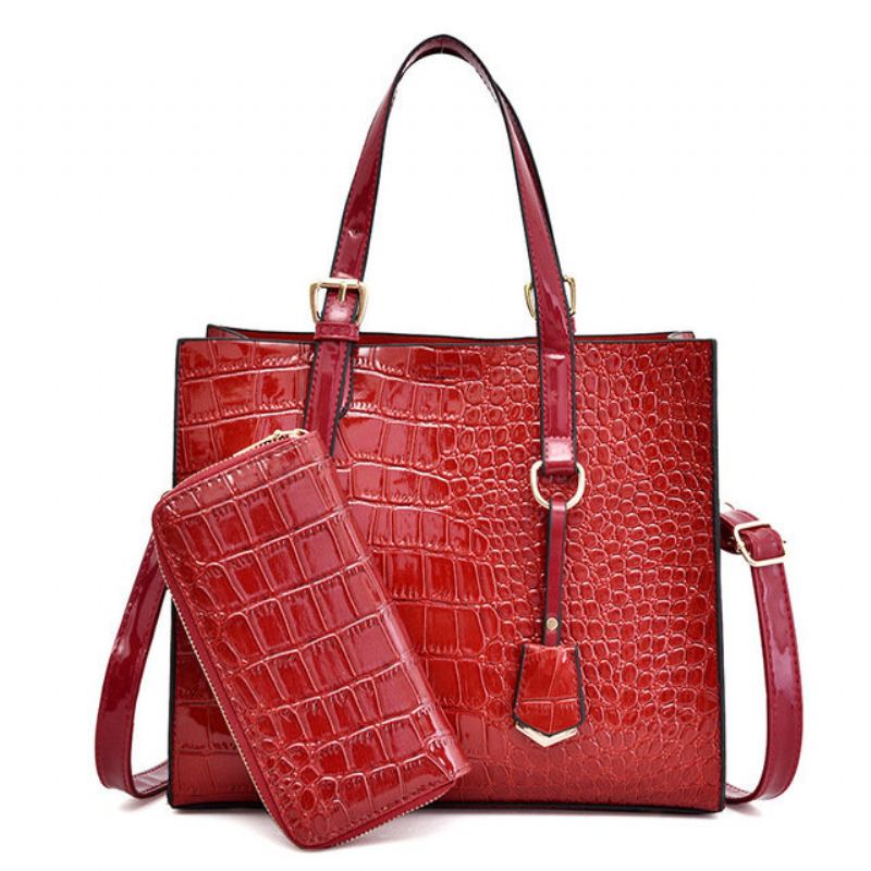 Taška Crocodile Pattern Female 2023 Nová Retro Přes Rameno Wild Messenger Bag Mother Bag A Generation