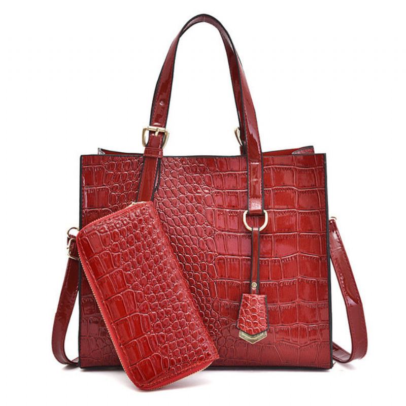 Taška Crocodile Pattern Female 2023 Nová Retro Přes Rameno Wild Messenger Bag Mother Bag A Generation