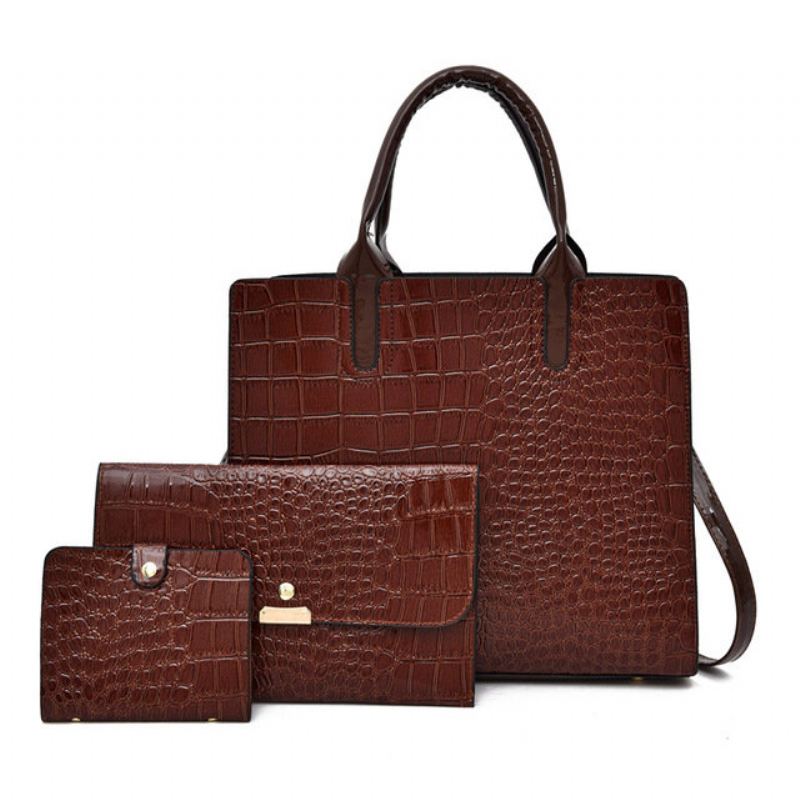 Taška Crocodile Pattern Female 2023 Nová Retro Přes Rameno Wild Messenger Bag Mother Bag A Generation