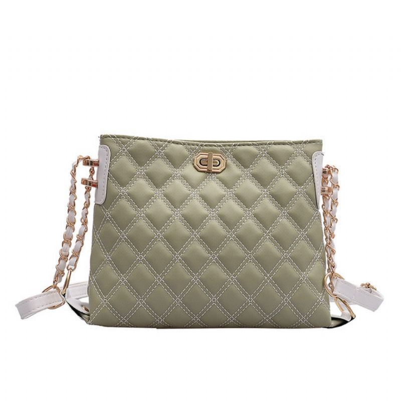 Taška Female New Pu Lingge Chain Bag Fashion Messenger Bag Jednoduchá Přes Rameno Wild