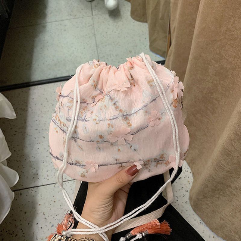 Taška Female New Sen Small Bag Plátěná Messenger Čínský Styl Fairy Peněženka Hanfu Ancient Style Přes Rameno