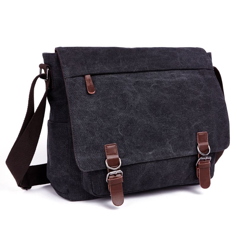 Taška Přes Rameno Wild Canvas Bag Praktická Obchodní Na Počítač Street Bag V Korejském Módním Stylu