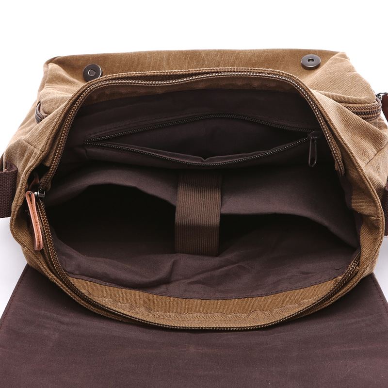 Taška Přes Rameno Wild Canvas Bag Praktická Obchodní Na Počítač Street Bag V Korejském Módním Stylu