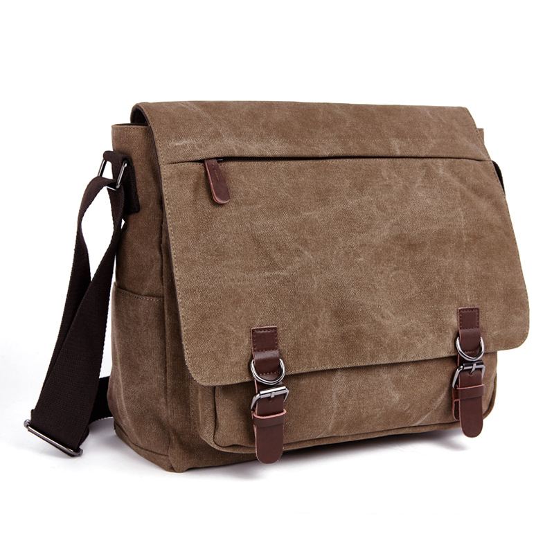 Taška Přes Rameno Wild Canvas Bag Praktická Obchodní Na Počítač Street Bag V Korejském Módním Stylu