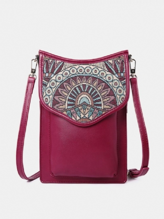 Tašky Přes Rameno Ve Stylu Brenice Bohemia Vintage Canvas Flower Potisk Na Telefon Crossbody