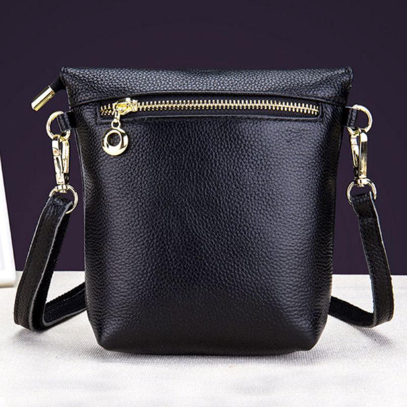 Tassel Bucket Bag Z Pravé Kůže 5.5 Palce Crossbody Kabelka