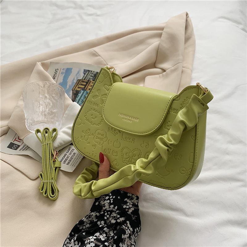 Temperament Messenger Small Square Bag Módní Kabelka Přes Rameno S Reliéfem Texturovaná Taška