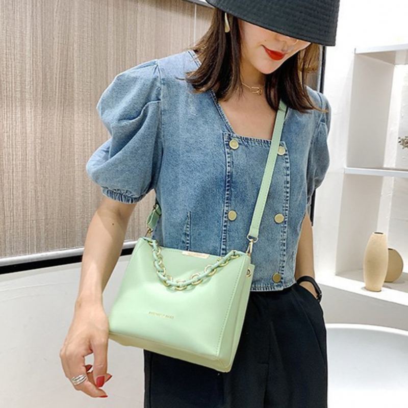 Trendy Malá Fresh Bucket Bag Dámská Messenger Taška Módní Jednoduchá Přes Rameno