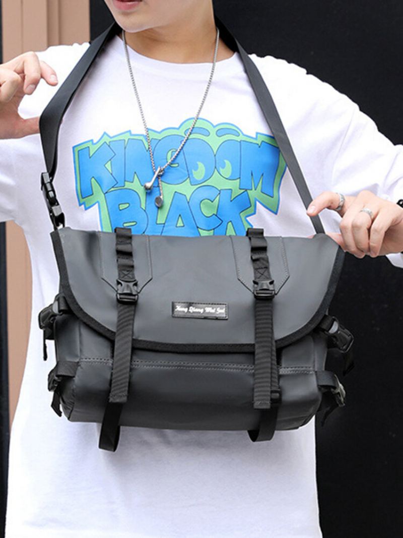 Trendy Nylonová Multifunkční Minimalistická Přezka Dekor Nastavitelný Ramenní Popruh Multi-kapsy Messenger Bag