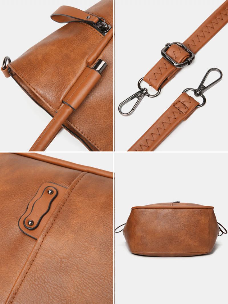 Velkokapacitní Kabelka Crossbody Z Umělé Kůže Retro Voděodolná