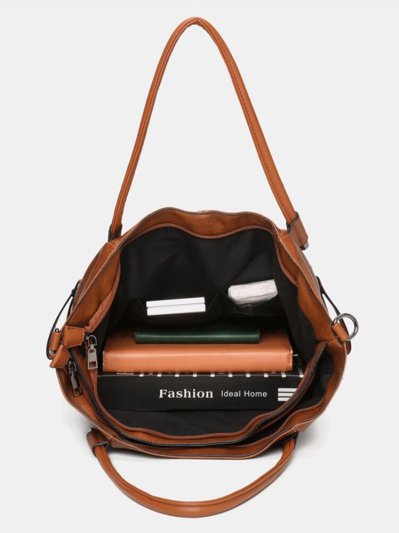 Velkokapacitní Kabelka Crossbody Z Umělé Kůže Retro Voděodolná